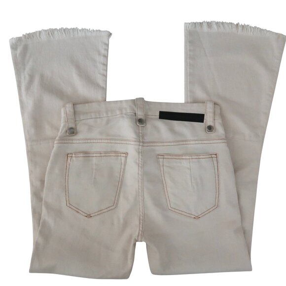 UNRAVEL PROJECT Off White lace up flare jeans sz 27  BEN TAVERNITI - Picture 5 of 10